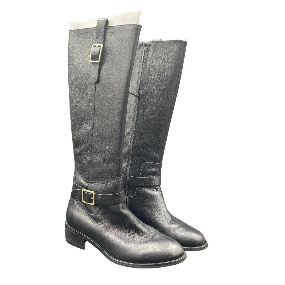 Cole Haan Kenmare Boots Black Leather Tall Riding Women's 7 B